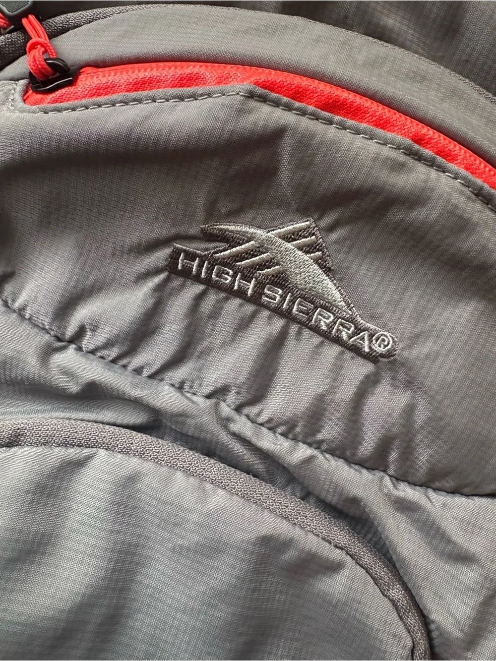 High Sierra Gray and Red Daypack Backpack